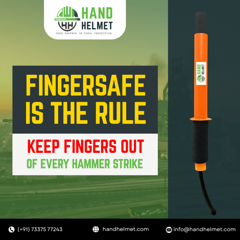 Prevent hand injuries in steel mills. Make FingerSafe the rule—keep fingers out of every hammer strike with HandHelmet’s hands-free safety solution.